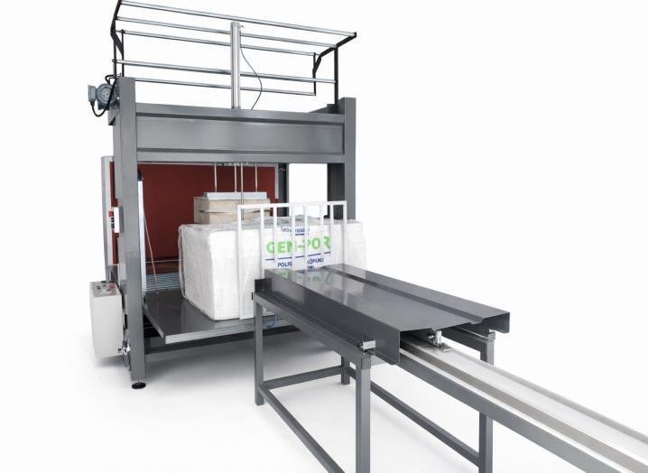 AKM80-PFA strafor shrink paketleme makinesi ön görünümü